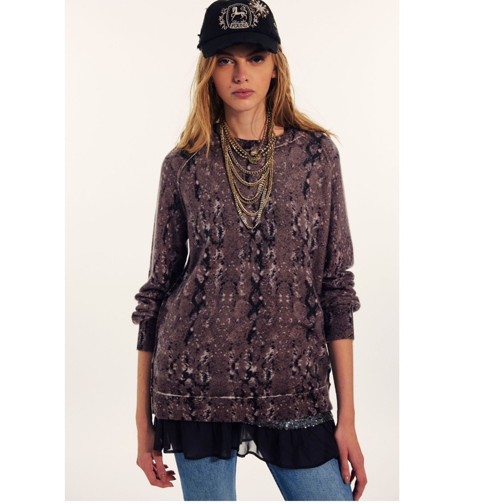 + FREE PEOPLE + Animal Style Cashmere Sweater